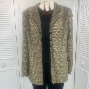 Vintage 90s Platinum Little Tan and Black Jacket Sz. L